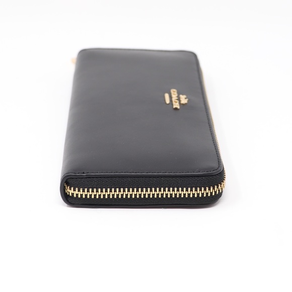 Brand New Coach Boxed Slim Accordion Zip Smooth Leather Wallet Black - Picture 9 of 11